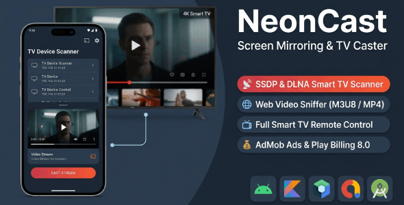 NeonCast | Masks mask Mirroring and TV Caster – Android App Template