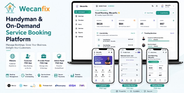 WeCanFix | Handyman Service Booking and On-Question Marketplace (Next.js + MySQL)