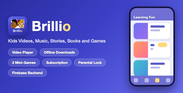 Brillio | Formative years Video, Video games and Audio Studying App – SwiftUI