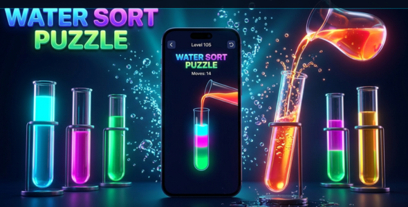 AquaSort | Water Form Puzzle Flutter Sport App With AdMob and Sound FX