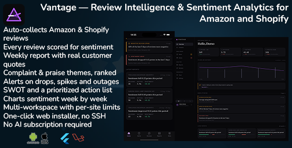 Vantage | Customer Analysis Analytics Laravel Script With Flutter App