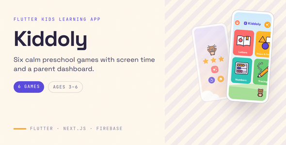 Kiddoly | Childhood Preschool Discovering out Video games Flutter App With Parent Dashboard