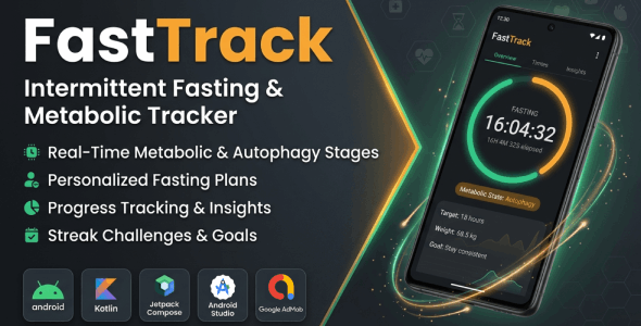 FastTrack | Intermittent Fasting and Metabolic Tracker – Android App Template