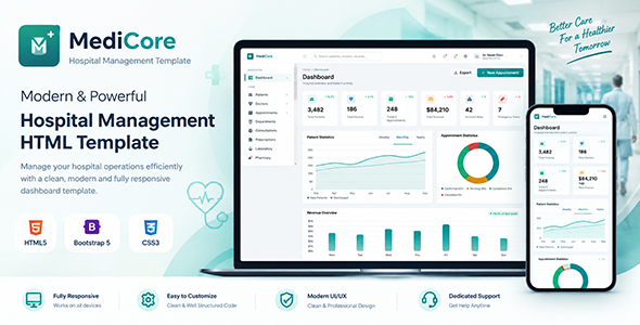 Medicore | Sanatorium Management Gadget HTML Template