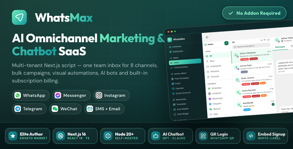 WhatsMax | AI Omnichannel Advertising, Automation and Chatbot SaaS NodeJS Script