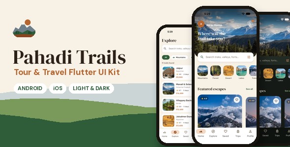 Pahadi Trails | Tour and Scurry Flutter UI Kit