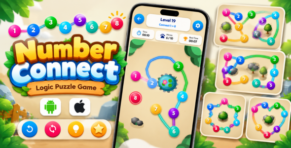 Number Join | Sequential Line Blueprint Puzzle Sport With Obstacles and AdMob
