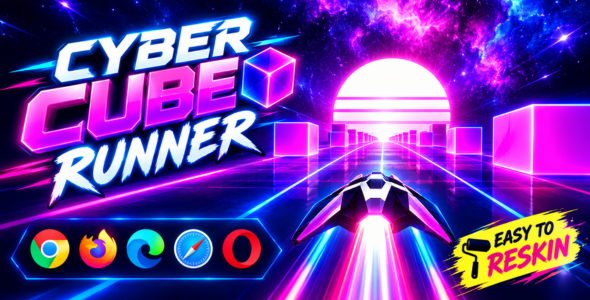 Cyber Cube Runner 3D | Cyberpunk Never-ending Reveal Runner HTML5 Game
