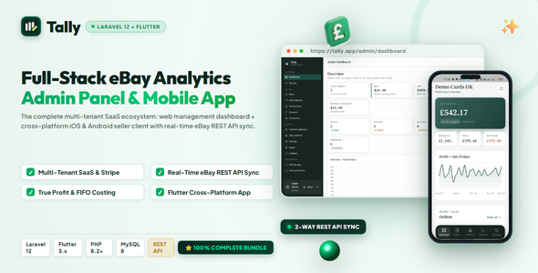 TallySeller | Third-Celebration eBay-Successfully good Earnings Tracker and Analytics SaaS | Laravel and Flutter