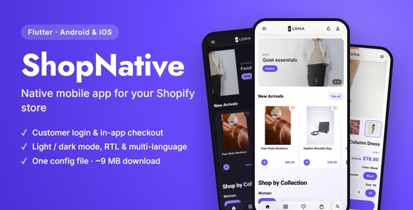 ShopNative | Flutter Shopify App for Android and iOS