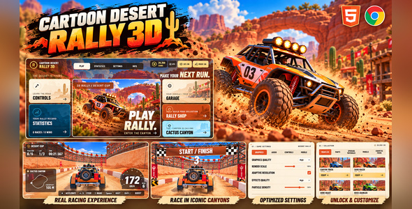 Sketch Desolate tract Rally 3D | HTML5 Racing Sport