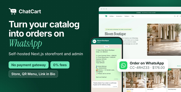 ChatCart | WhatsApp Ordering Retailer Next.js Utility