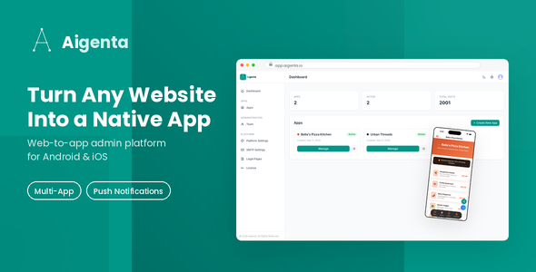 Aigenta | Multi-Reason Flutter WebView App With Laravel Admin Panel