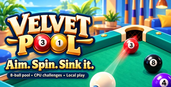 Velvet Pool | HTML5 8-Ball Billiards Game With CPU and Native Two Participant