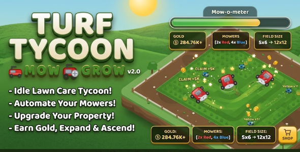 Turf Magnate | Slothful Garden Mowing HTML5 Sport