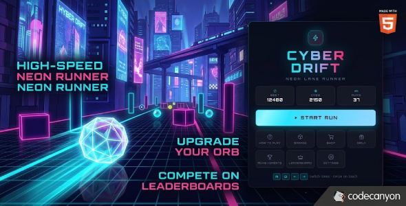 Cyber Drift | Neon Lane Runner HTML5 Game