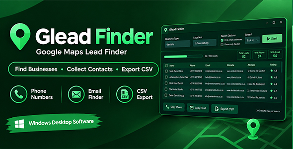 Glead Finder | Home windows App for Google Maps Enterprise Leads Scraping and Electronic mail Finding