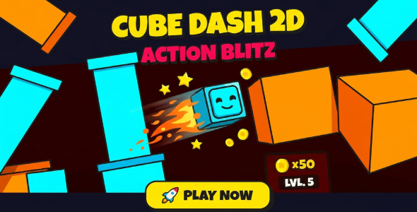 Cube Trail 2D Action Blitz | Never-ending Arcade Platformer
