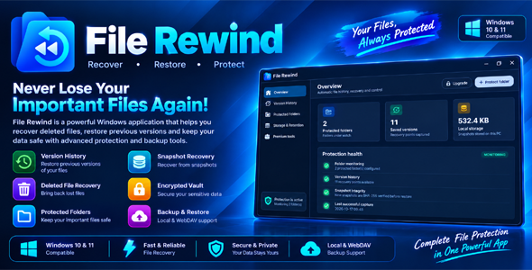 File Rewind | Windows File Backup, Version History and Recovery Tool