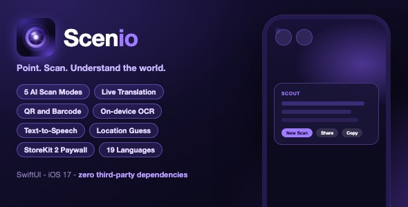 Scenio | AI Digital camera Scanner With Are living Translation – SwiftUI Template