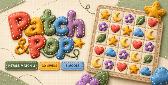 Patch and Pop | HTML5 Match3 Puzzle Sport