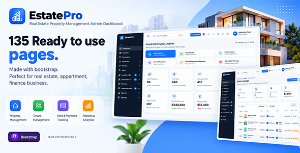 EstatePro | Steady Property Property Administration Admin Dashboard