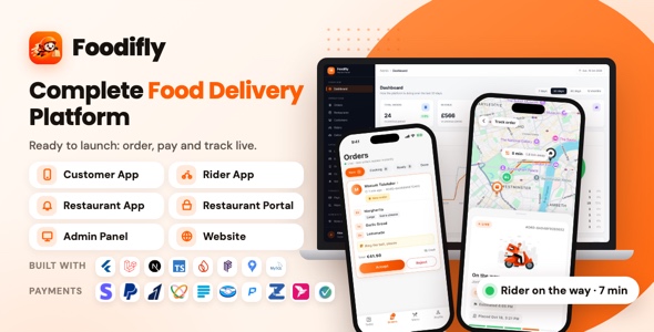 Foodifly | Meals Shipping Platform with Buyer, Rider and Restaurant Apps