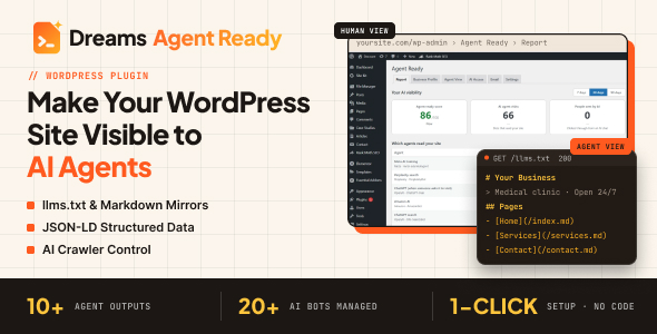 Needs Agent Ready – AI Agent Readiness & LLM Optimization WordPress Plugin