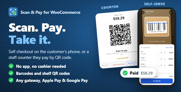 Scan & Pay for WooCommerce – Self Checkout with QR Codes & Barcodes