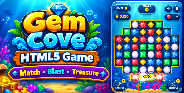 Gem Cove | Match 3 Puzzle HTML5 Sport