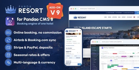 Panda Resort – Single Hotel Reserving Add-on for Pandao CMS