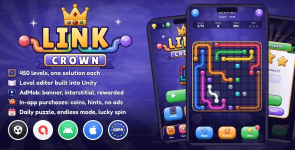 Hyperlink Crown | Color Join Puzzle Game for Unity